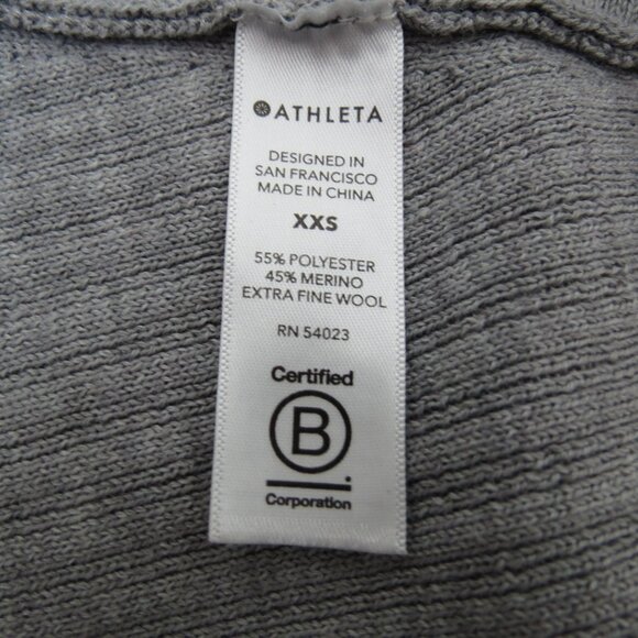 ATHLETA Women's Gray Merino Wool Blend Solstice Wrap Open Front Cardigan XXS - Picture 10 of 11
